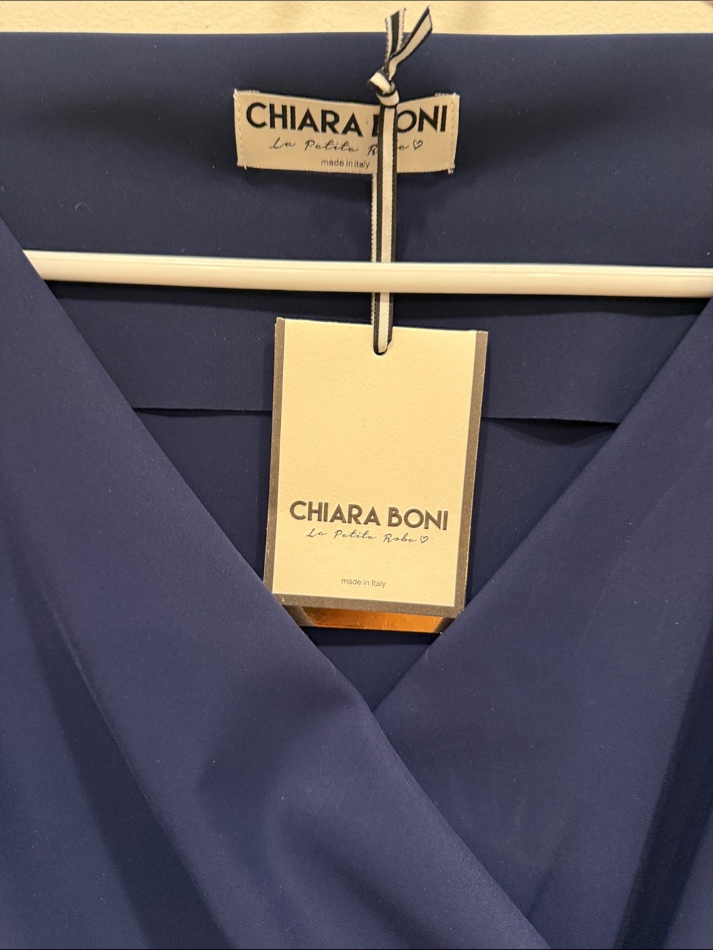 Chiara Boni One-Shoulder Dress in Navy Blue Size 6